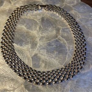 Vintage Chunky Chain Silver Tone Chocker Necklace